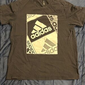 Adidas Charcoal Tee with Logo Patch